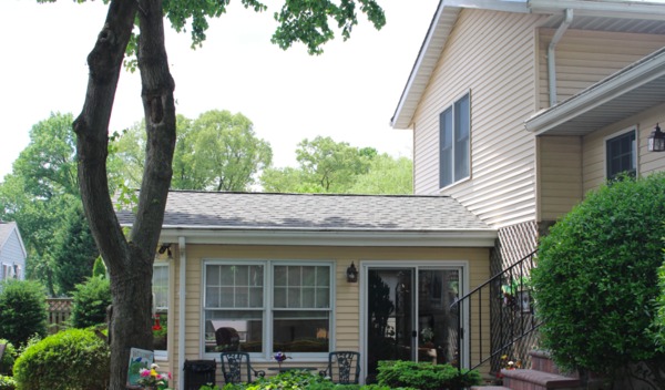 Home with gutters.
